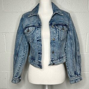 Abercrombie & Fitch Cropped Jean Jacket Blue Size XS NWT